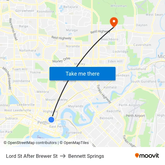 Lord St After Brewer St to Bennett Springs map