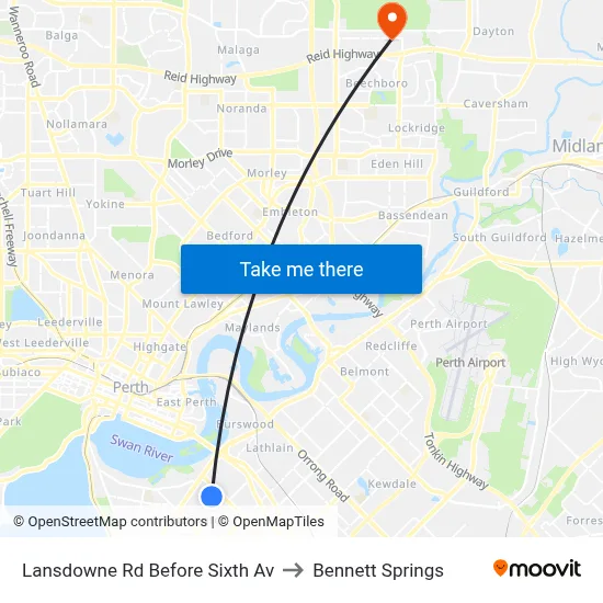 Lansdowne Rd Before Sixth Av to Bennett Springs map