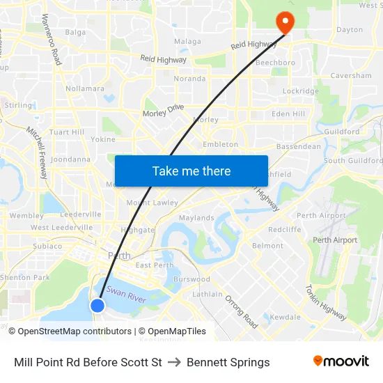 Mill Point Rd Before Scott St to Bennett Springs map