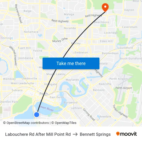 Labouchere Rd After Mill Point Rd to Bennett Springs map