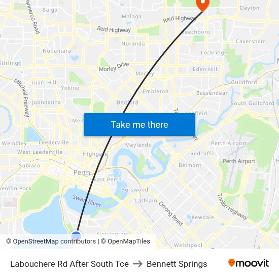 Labouchere Rd After South Tce to Bennett Springs map