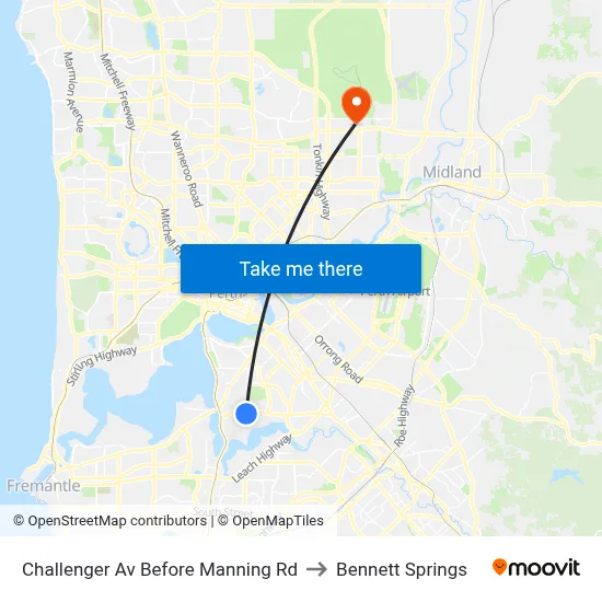 Challenger Av Before Manning Rd to Bennett Springs map