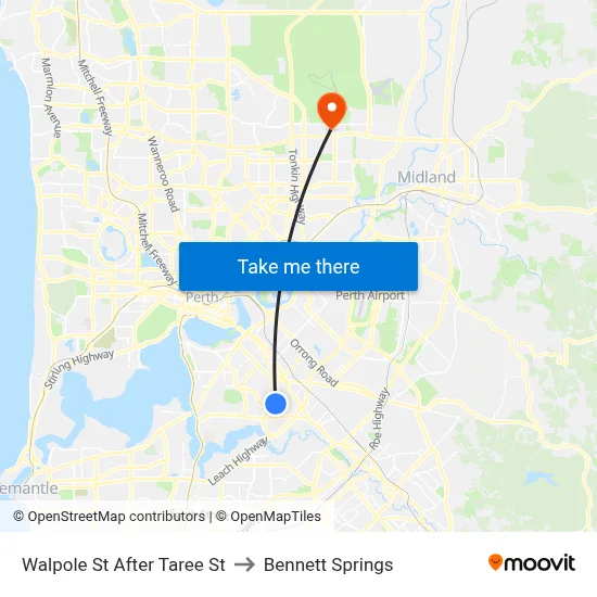 Walpole St After Taree St to Bennett Springs map