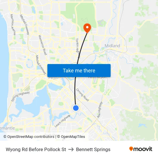 Wyong Rd Before Pollock St to Bennett Springs map