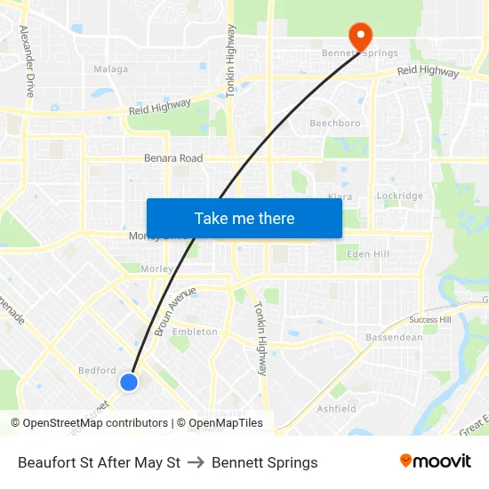 Beaufort St After May St to Bennett Springs map