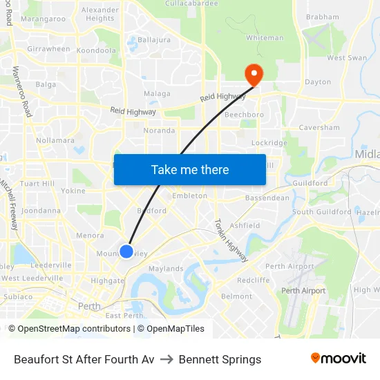 Beaufort St After Fourth Av to Bennett Springs map