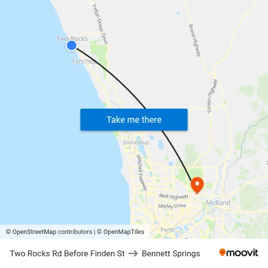 Two Rocks Rd Before Finden St to Bennett Springs map
