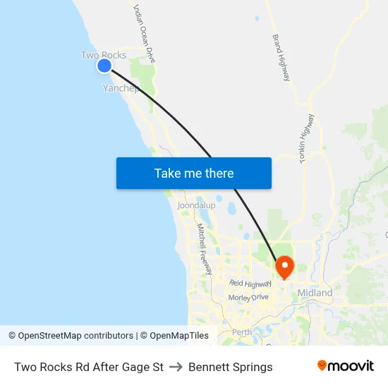 Two Rocks Rd After Gage St to Bennett Springs map