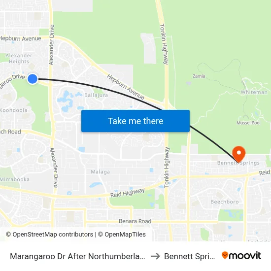 Marangaroo Dr After Northumberland Av to Bennett Springs map