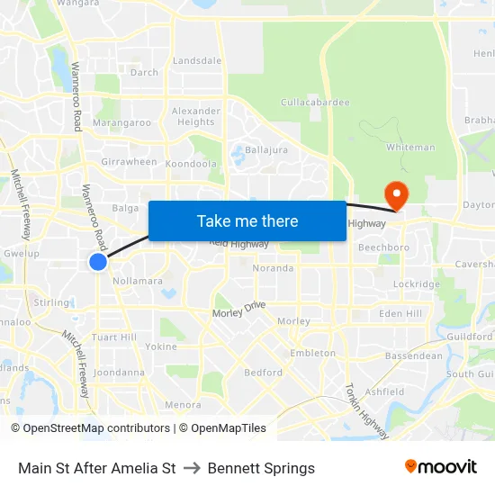Main St After Amelia St to Bennett Springs map