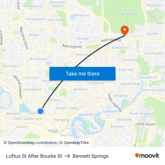 Loftus St After Bourke St to Bennett Springs map