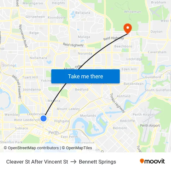 Cleaver St After Vincent St to Bennett Springs map