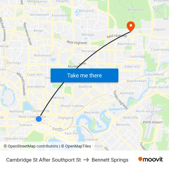 Cambridge St After Southport St to Bennett Springs map