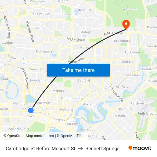 Cambridge St Before Mccourt St to Bennett Springs map