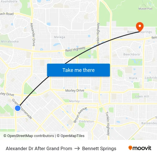 Alexander Dr After Grand Prom to Bennett Springs map