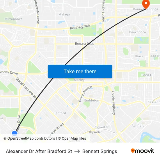 Alexander Dr After Bradford St to Bennett Springs map