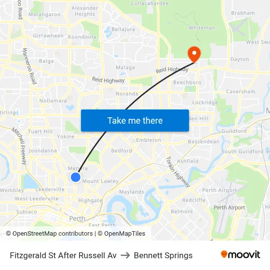 Fitzgerald St After Russell Av to Bennett Springs map