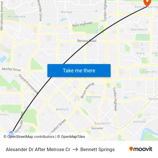 Alexander Dr After Melrose Cr to Bennett Springs map