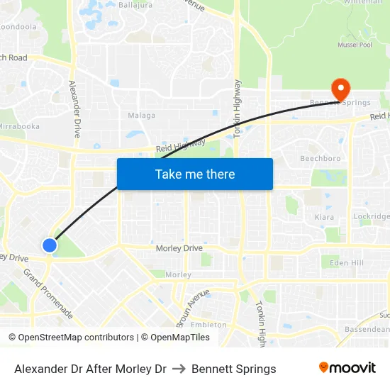 Alexander Dr After Morley Dr to Bennett Springs map