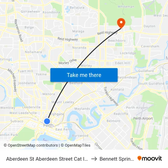 Aberdeen St Aberdeen Street Cat Id 8 to Bennett Springs map