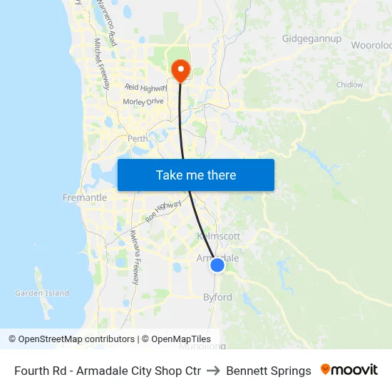 Fourth Rd - Armadale City Shop Ctr to Bennett Springs map
