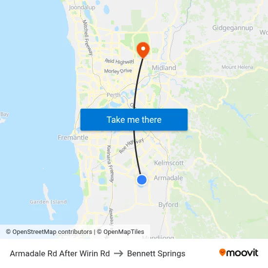 Armadale Rd After Wirin Rd to Bennett Springs map