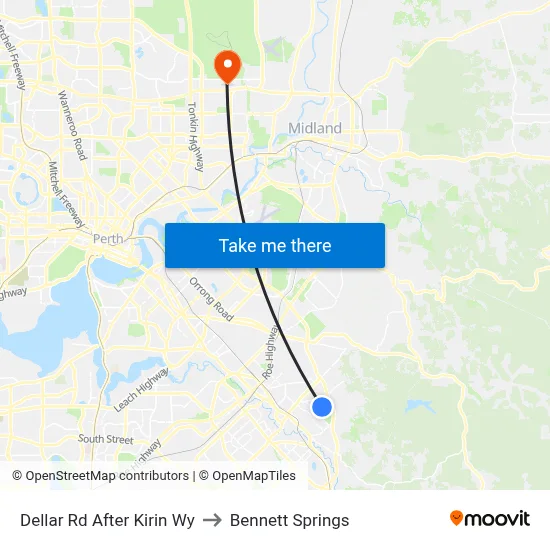 Dellar Rd After Kirin Wy to Bennett Springs map
