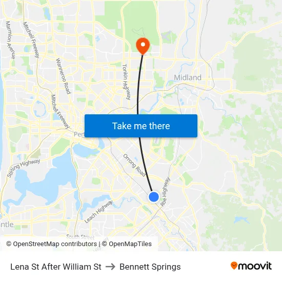 Lena St After William St to Bennett Springs map