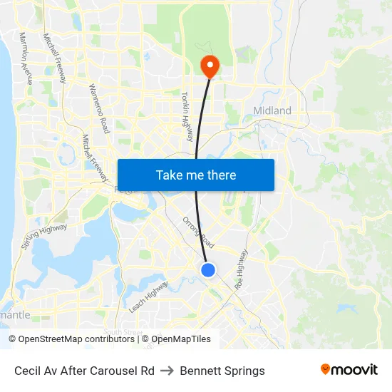 Cecil Av After Carousel Rd to Bennett Springs map