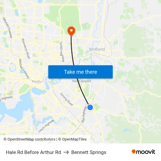 Hale Rd Before Arthur Rd to Bennett Springs map