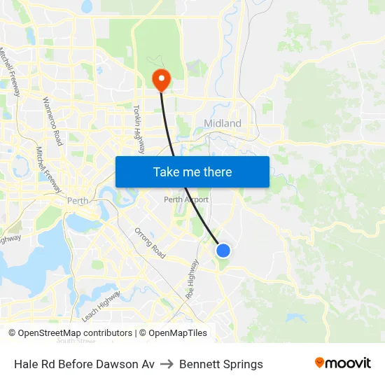Hale Rd Before Dawson Av to Bennett Springs map