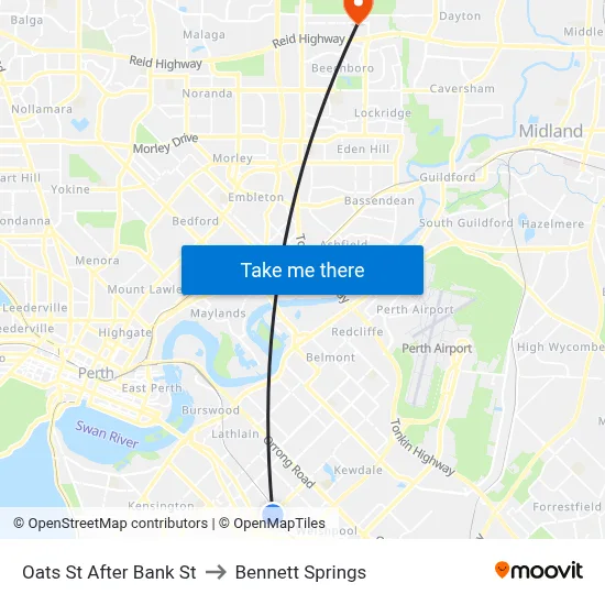Oats St After Bank St to Bennett Springs map