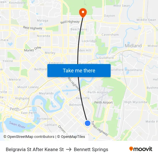 Belgravia St After Keane St to Bennett Springs map