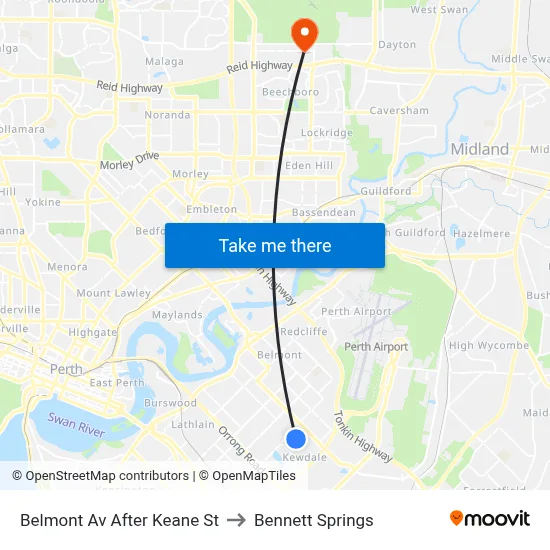 Belmont Av After Keane St to Bennett Springs map