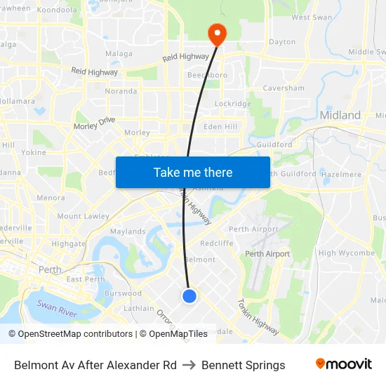 Belmont Av After Alexander Rd to Bennett Springs map