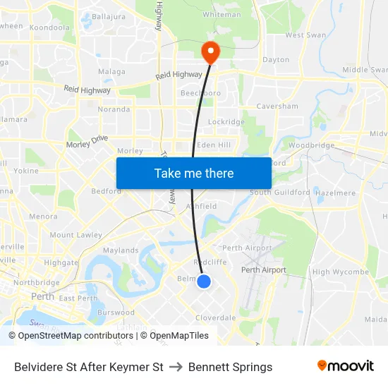 Belvidere St After Keymer St to Bennett Springs map