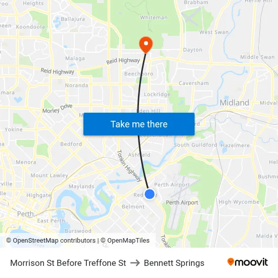 Morrison St Before Treffone St to Bennett Springs map