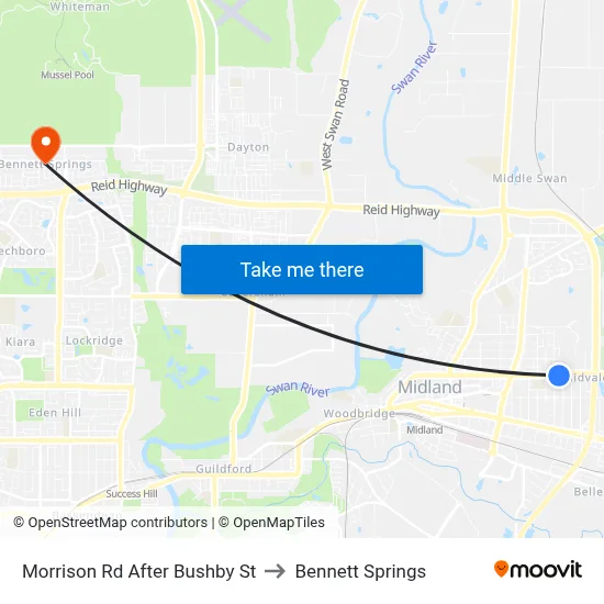 Morrison Rd After Bushby St to Bennett Springs map