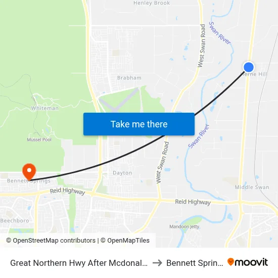 Great Northern Hwy After Mcdonald St to Bennett Springs map
