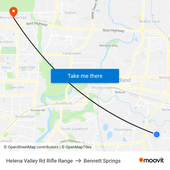 Helena Valley Rd Rifle Range to Bennett Springs map
