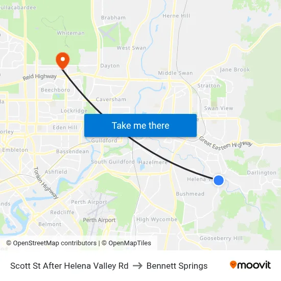 Scott St After Helena Valley Rd to Bennett Springs map