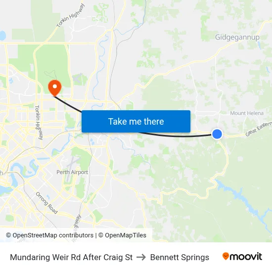 Mundaring Weir Rd After Craig St to Bennett Springs map