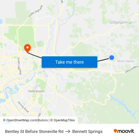 Bentley St Before Stoneville Rd to Bennett Springs map