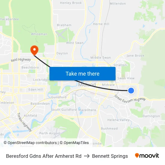 Beresford Gdns After Amherst Rd to Bennett Springs map