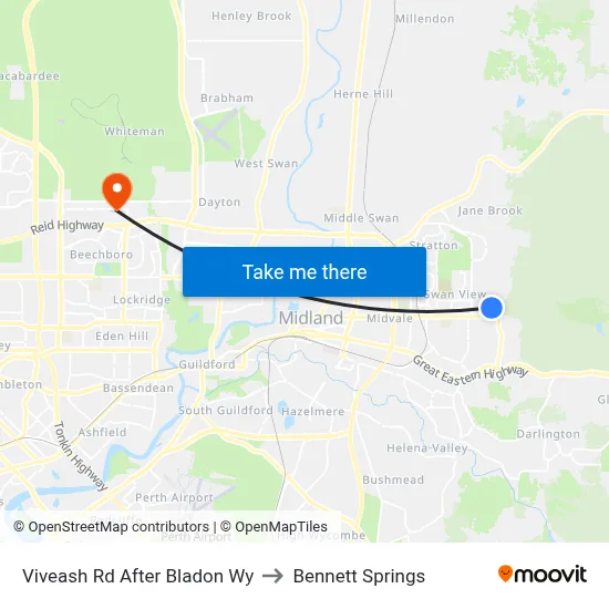Viveash Rd After Bladon Wy to Bennett Springs map