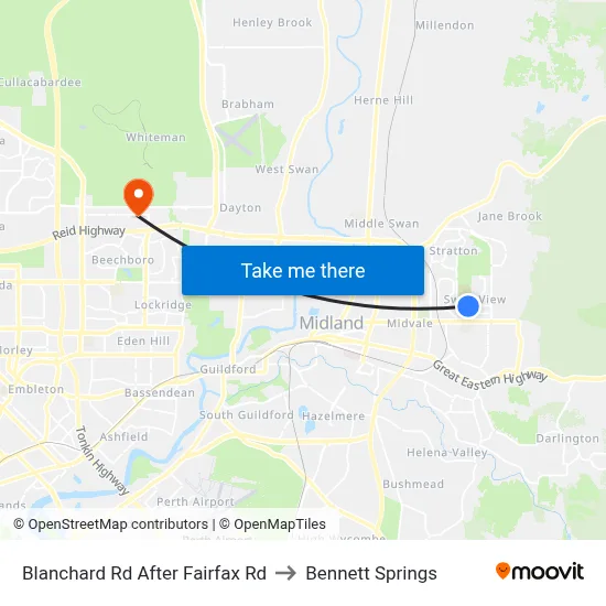 Blanchard Rd After Fairfax Rd to Bennett Springs map