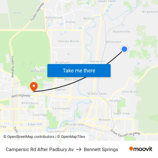 Campersic Rd After Padbury Av to Bennett Springs map