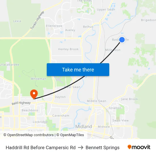 Haddrill Rd Before Campersic Rd to Bennett Springs map