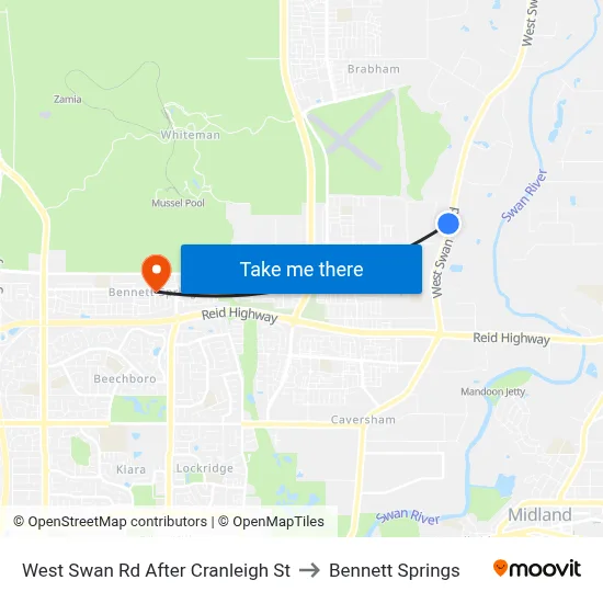 West Swan Rd After Cranleigh St to Bennett Springs map