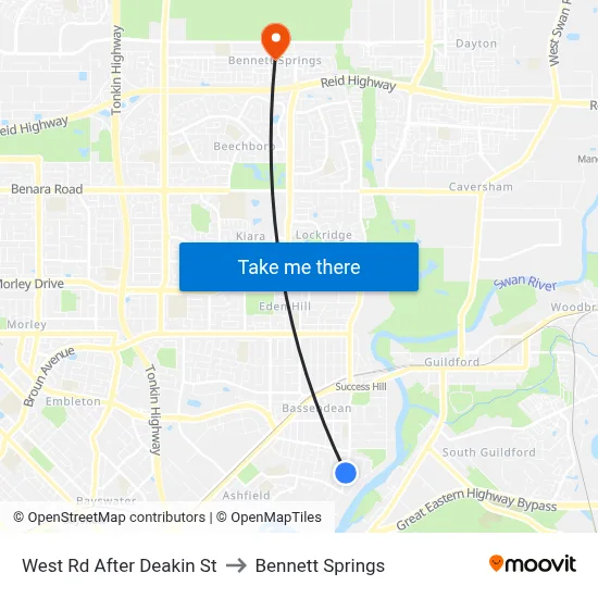 West Rd After Deakin St to Bennett Springs map